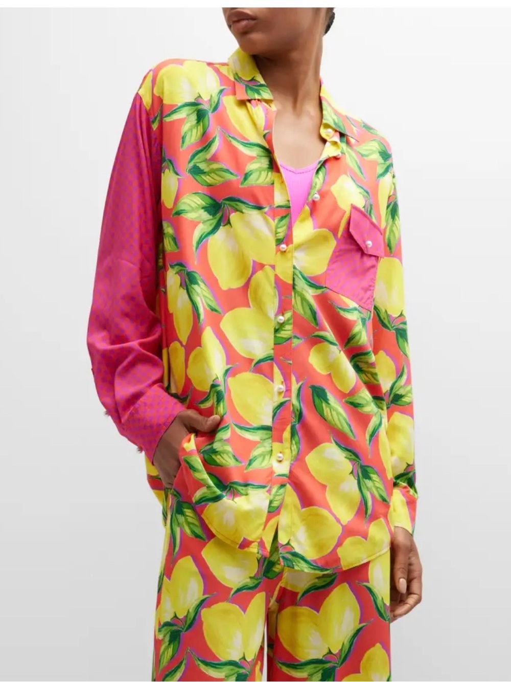 Terez  Lemon Spritz patchwork shirt